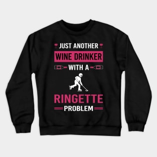 Wine Drinker Ringette Crewneck Sweatshirt